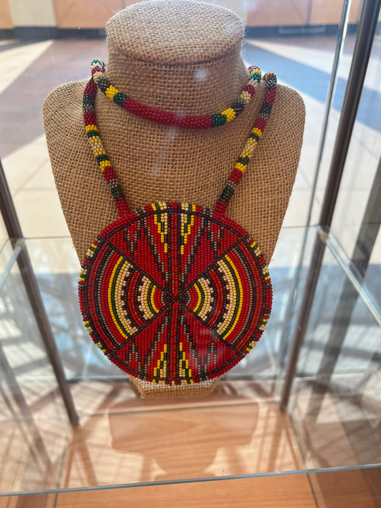 Red Beaded Medallion