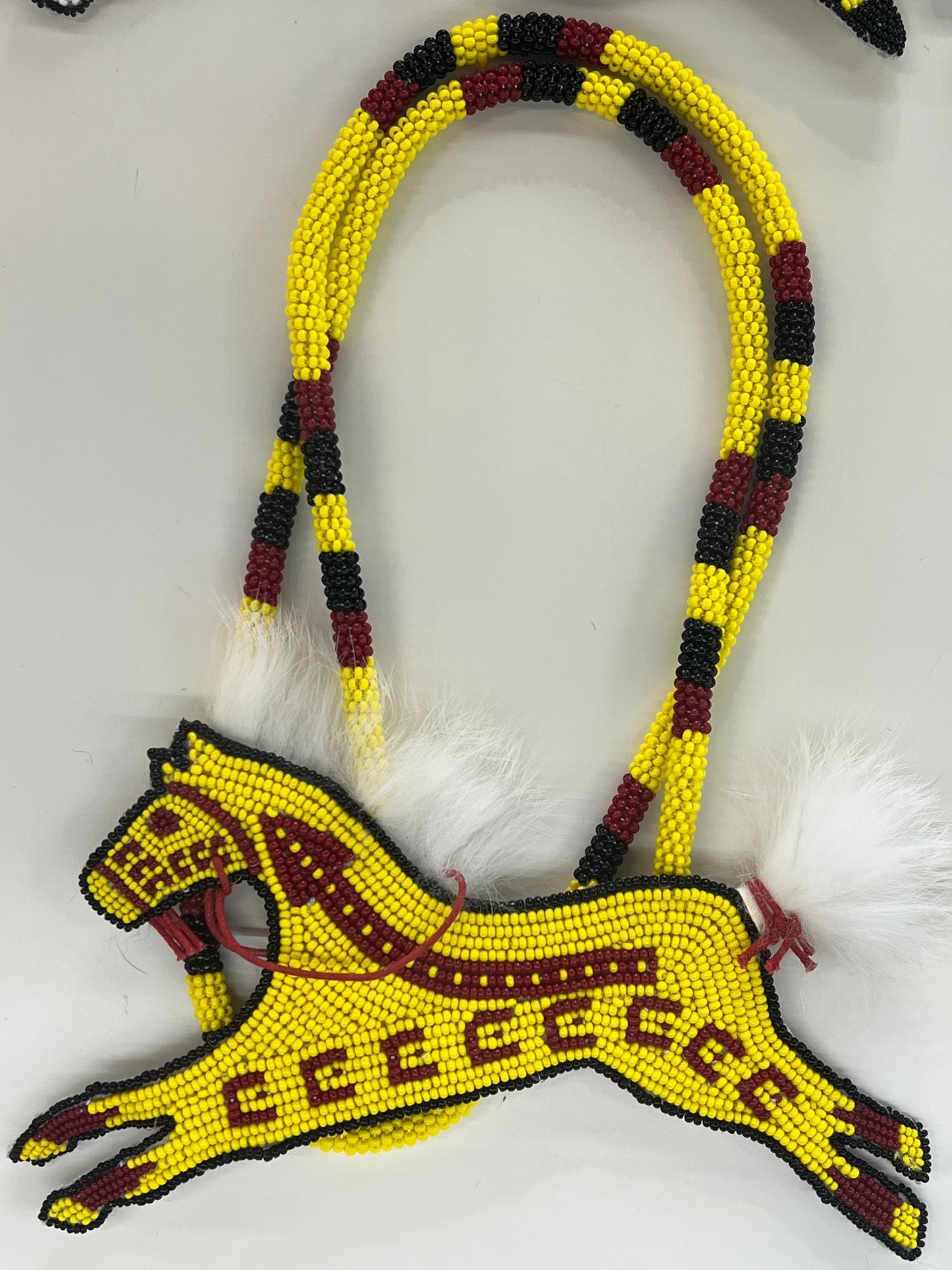 Beaded Yellow Horse Medallion
