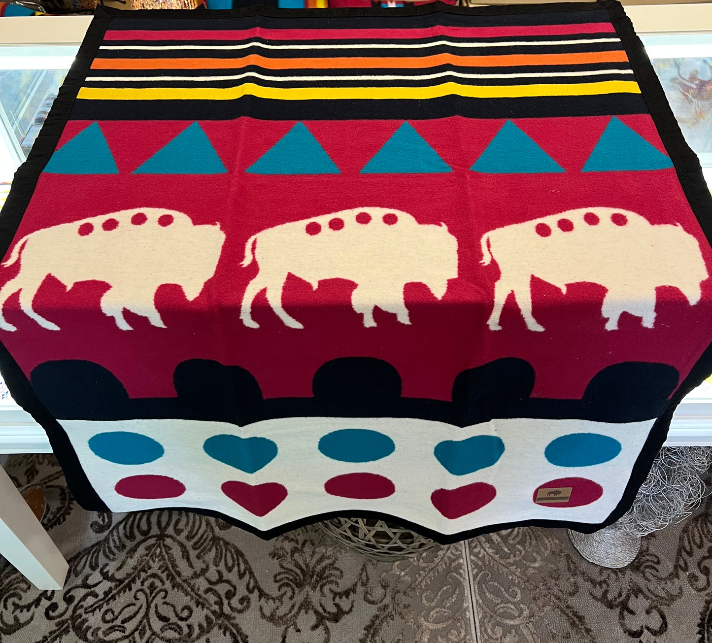 Buffalo Boy Chief Cotton Queen Blanket