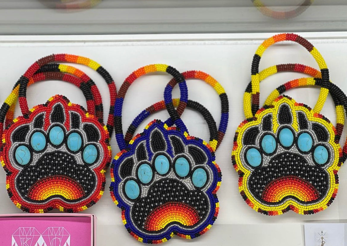 Beaded Bear Paw Medallion