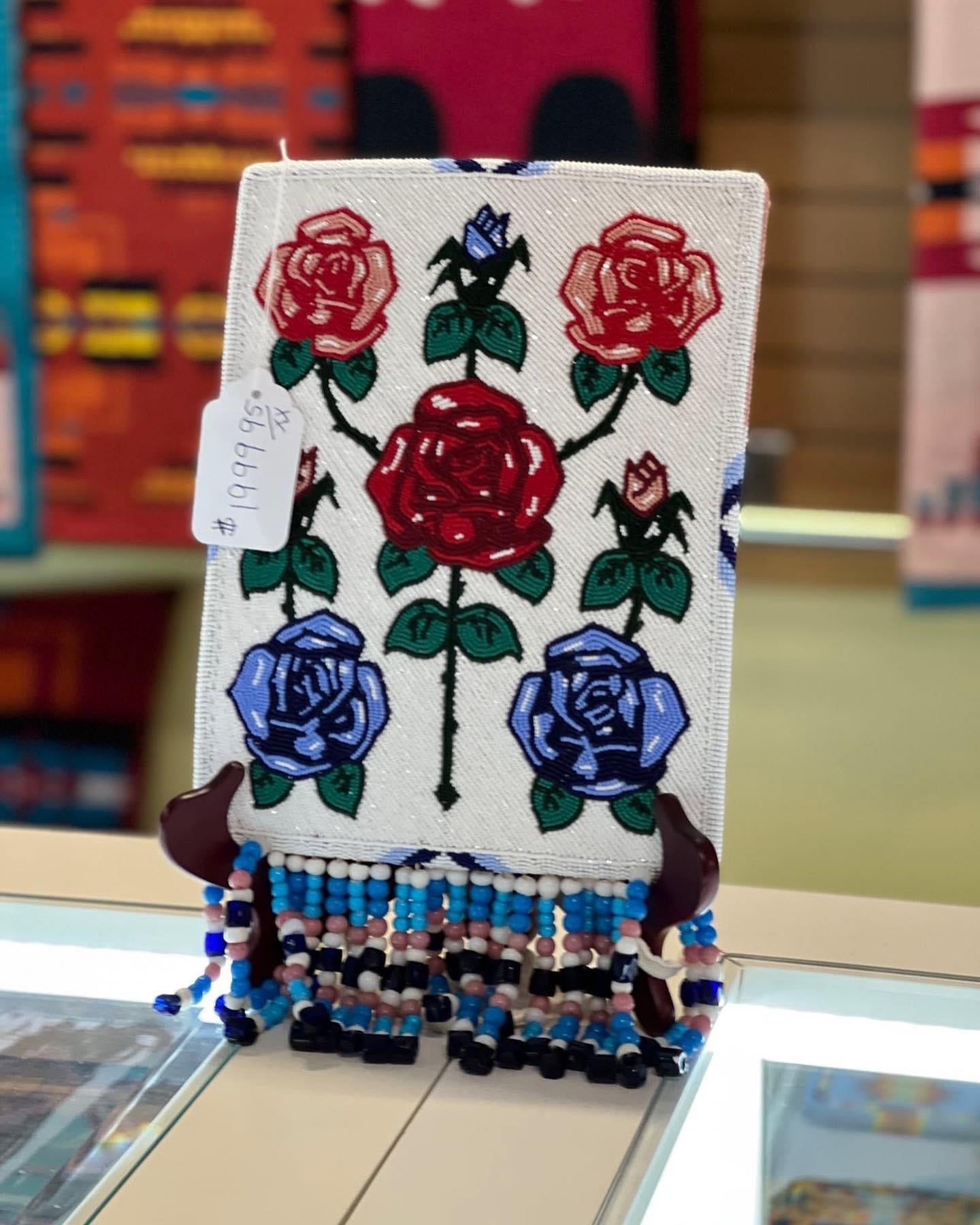 Fully Beaded Rose Purse