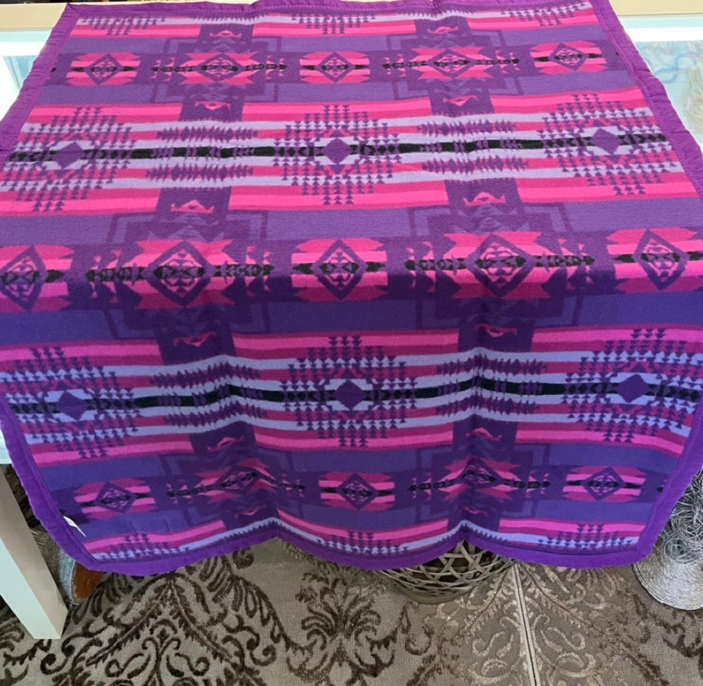 Purple Boy Chief Cotton Queen Blanket