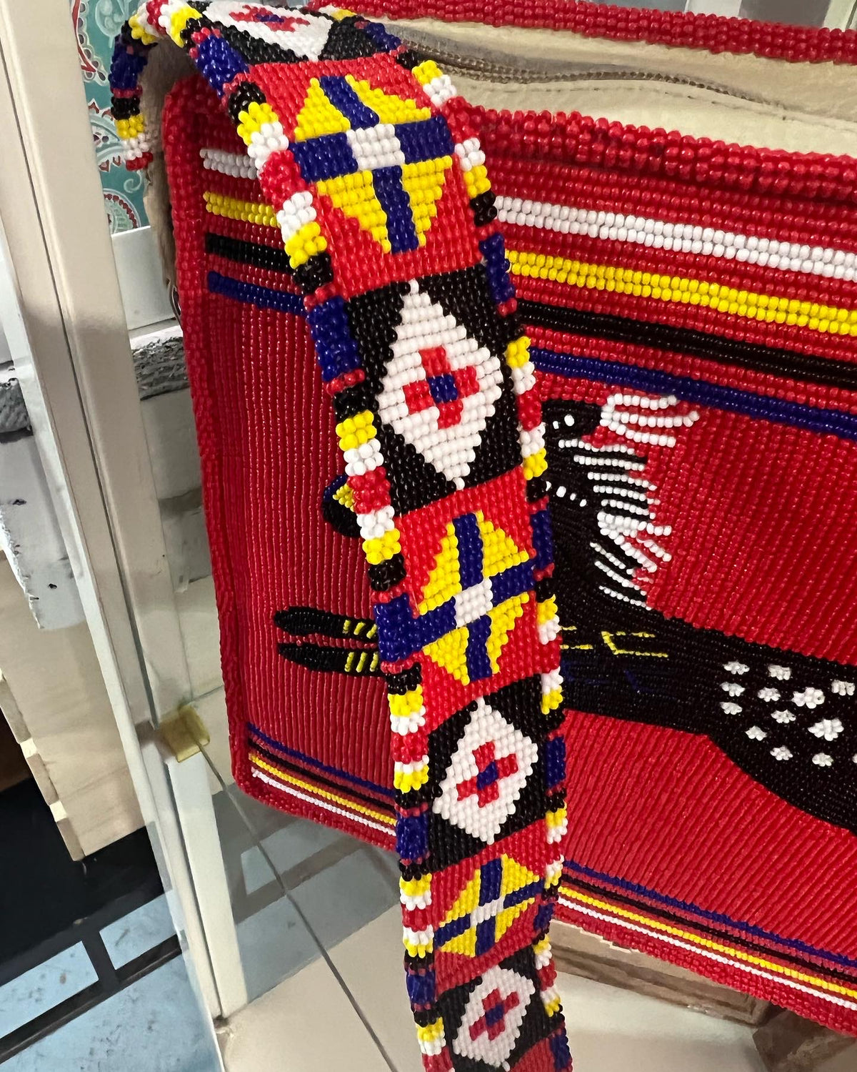 Black Horse Beaded Purse