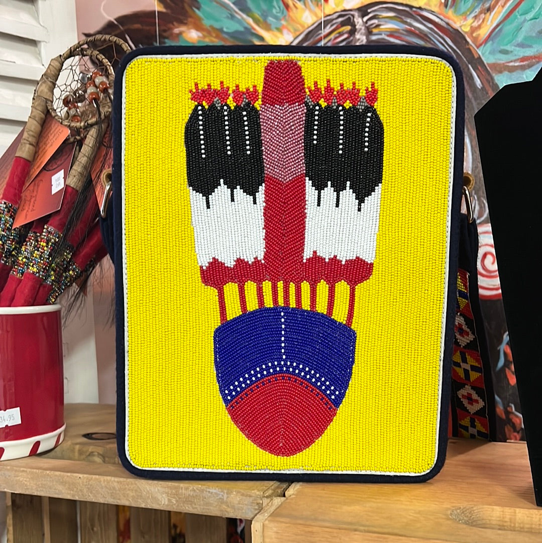 Straight Up Headdress Beaded Purse