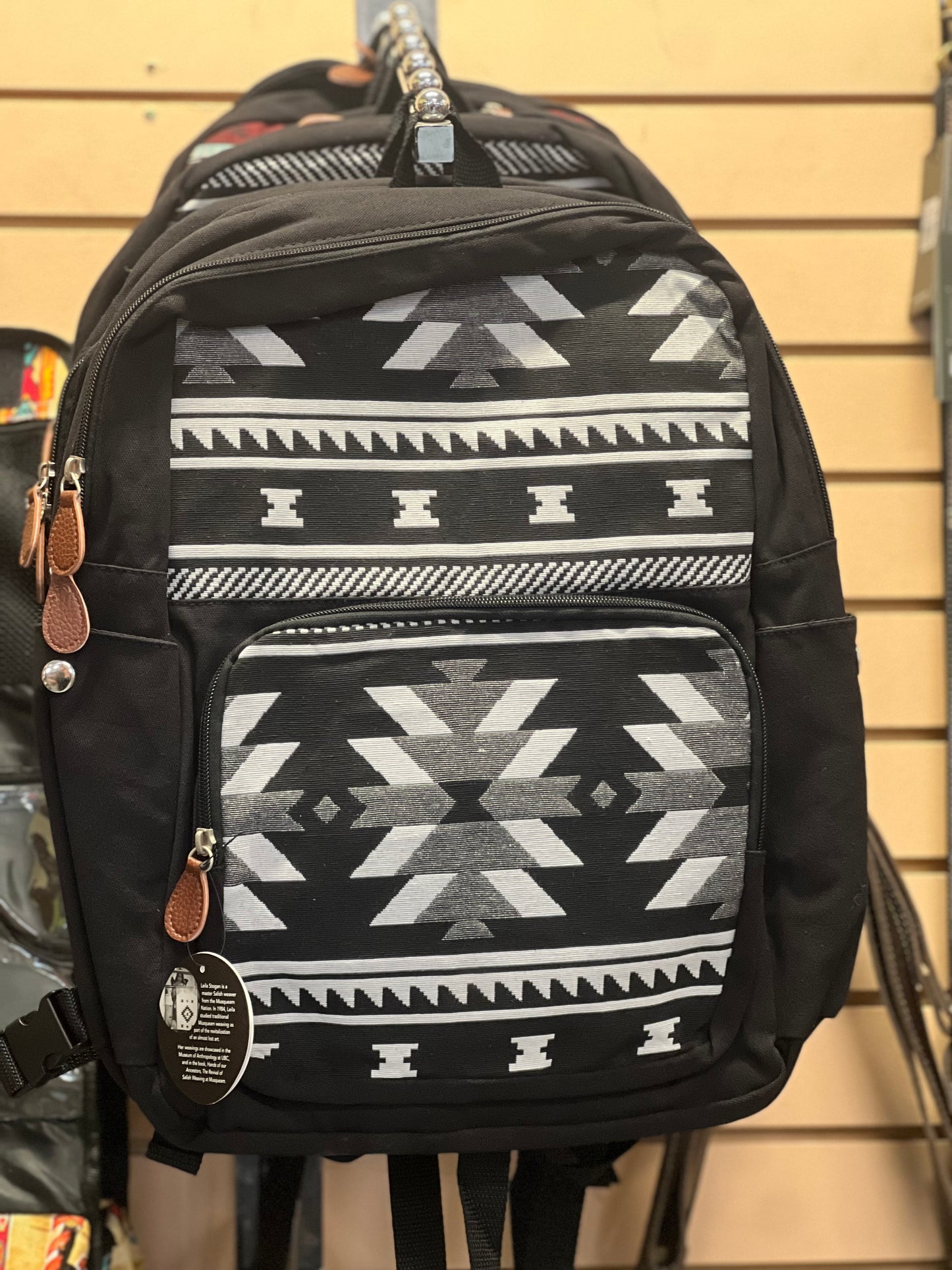 Black/White Geometric Back Pack