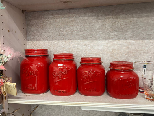 Red 4 Pc. Canister Set