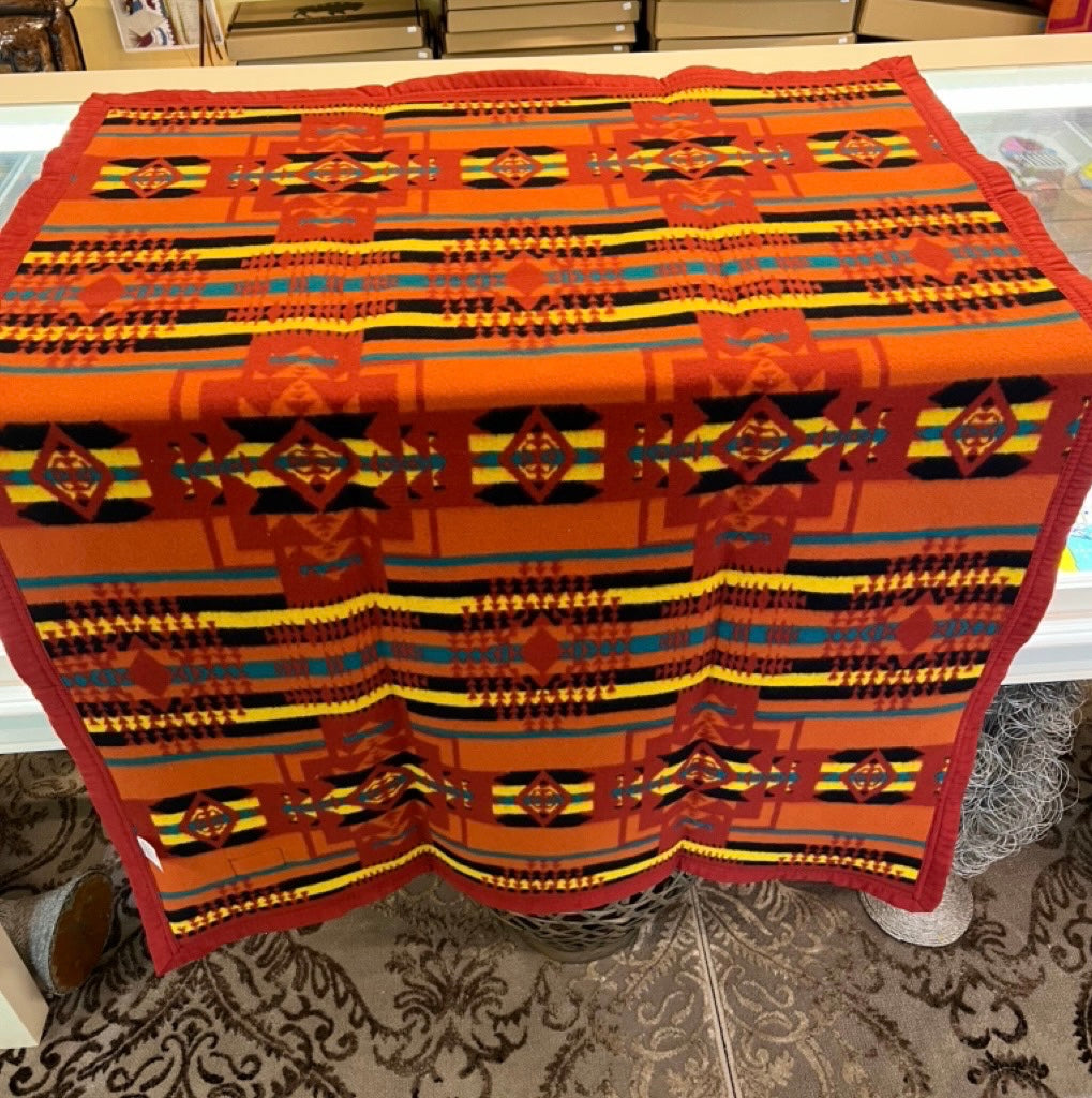 Orange Boy Chief Cotton Queen Blanket
