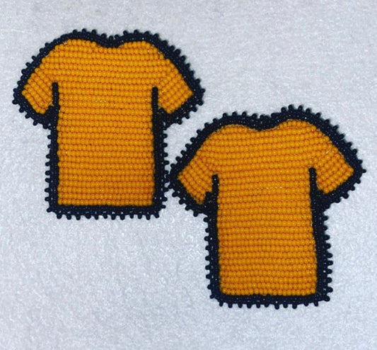 Beaded Orange Shirt Pins