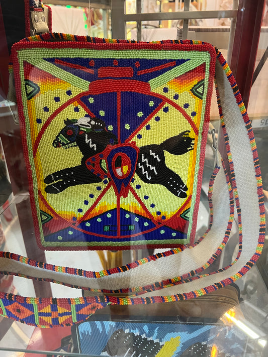 Horse with Shield Beaded Purse