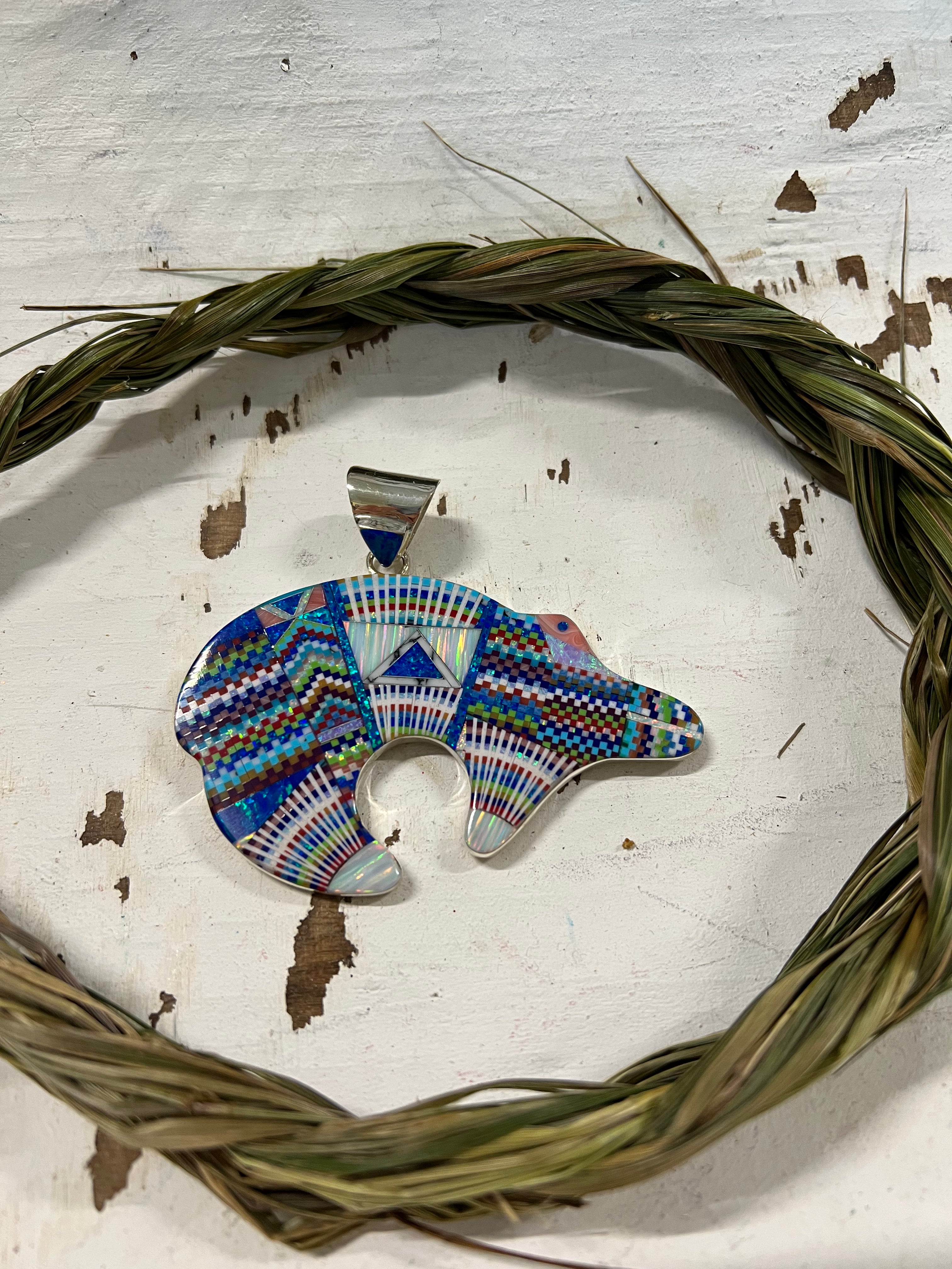 Large Bear Turquoise Inlay Pendants – BoyChiefTradingPost